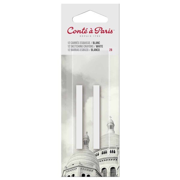 Conte 2 Stick Sketching Crayons White